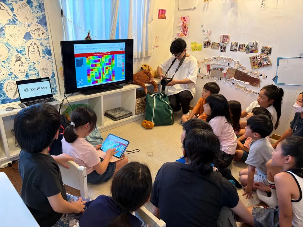 Children working together on their creative projects