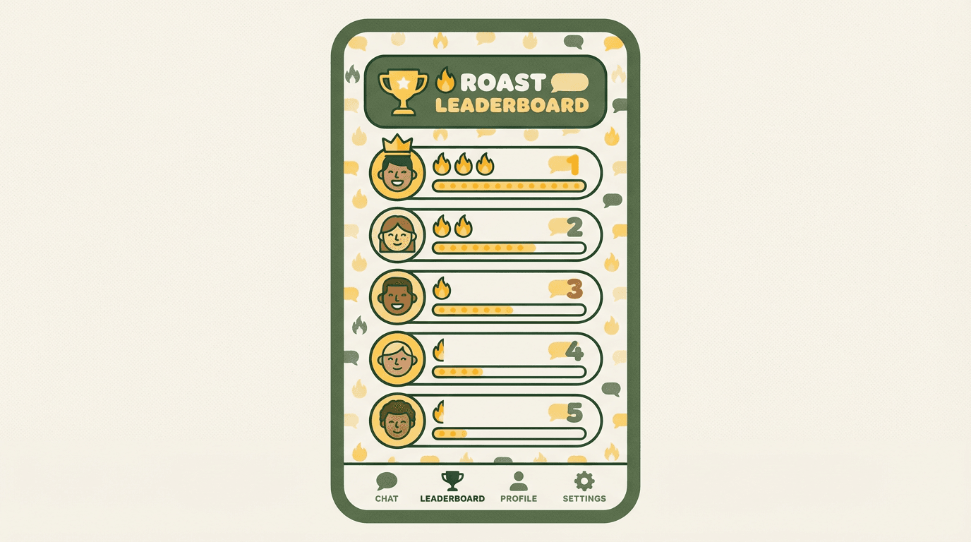 Ranking de roast del grupo con clasificacion de amigos