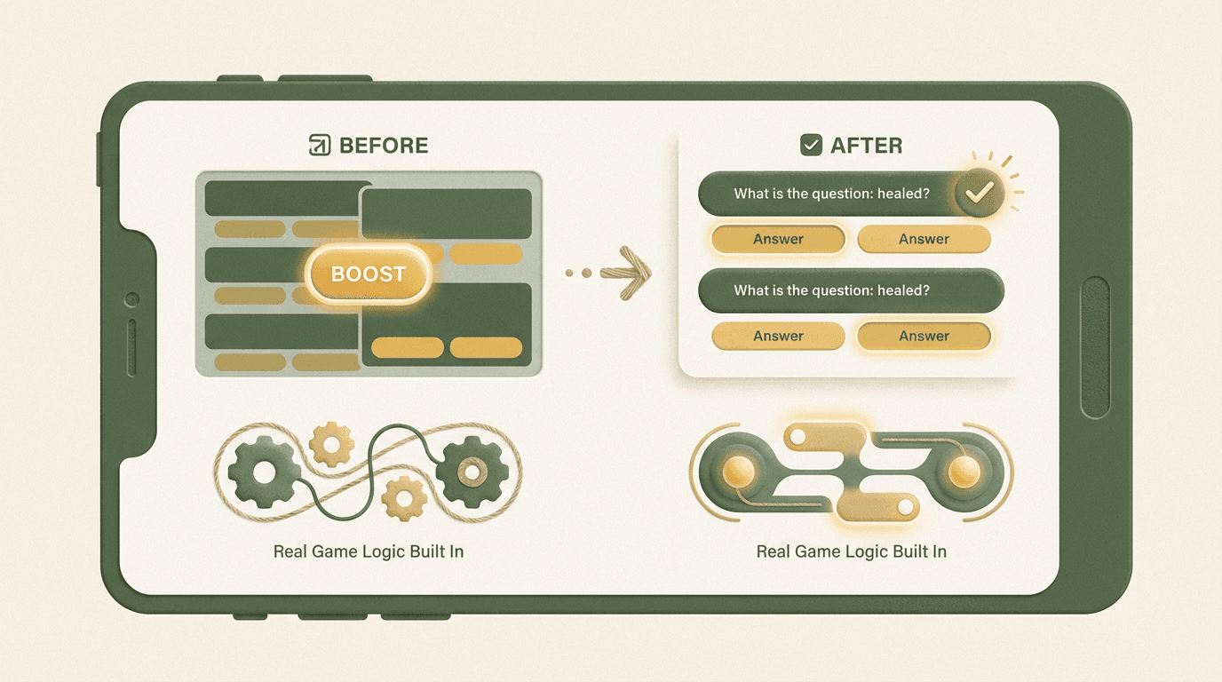 Boost optimization improving trivia game mobile layout and visual hierarchy