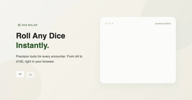 Roll Any Dice Instantly feature illustration