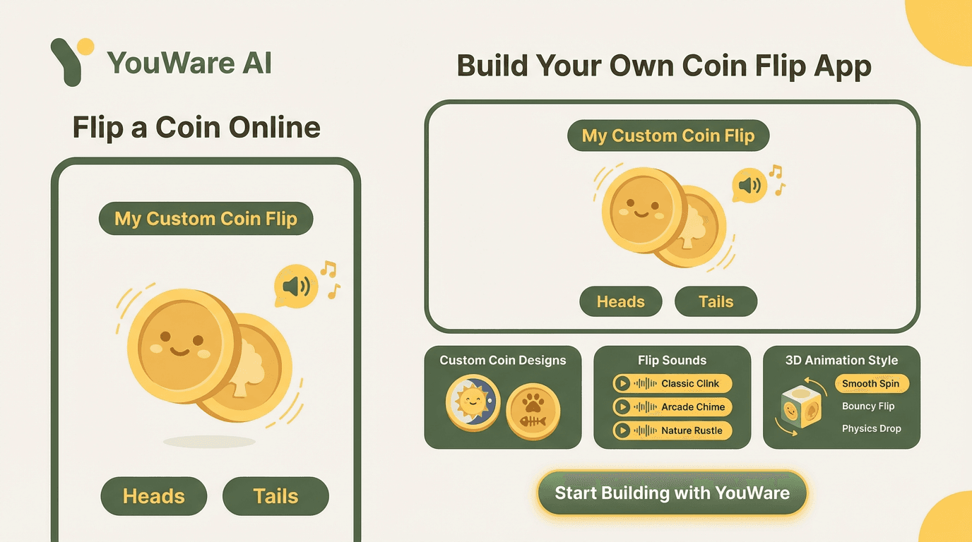 YouWare AI 构建自定义抛硬币应用