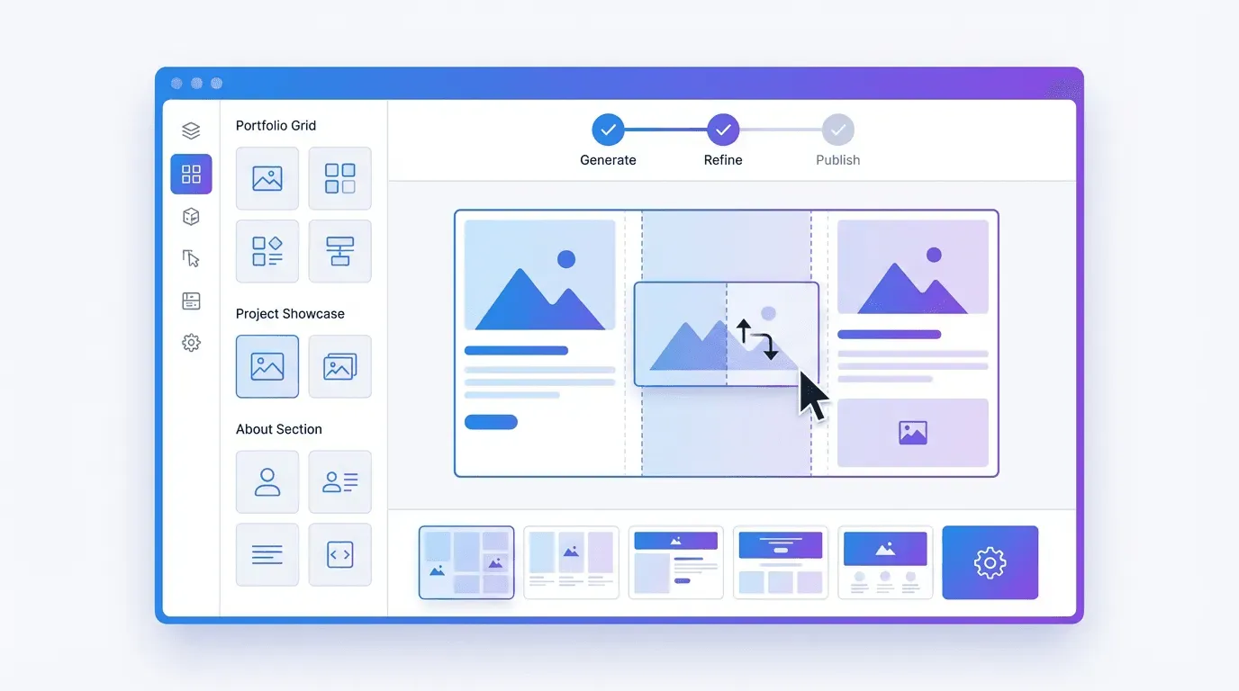 Freelancer creando página de portafolio que convierte en YouWare