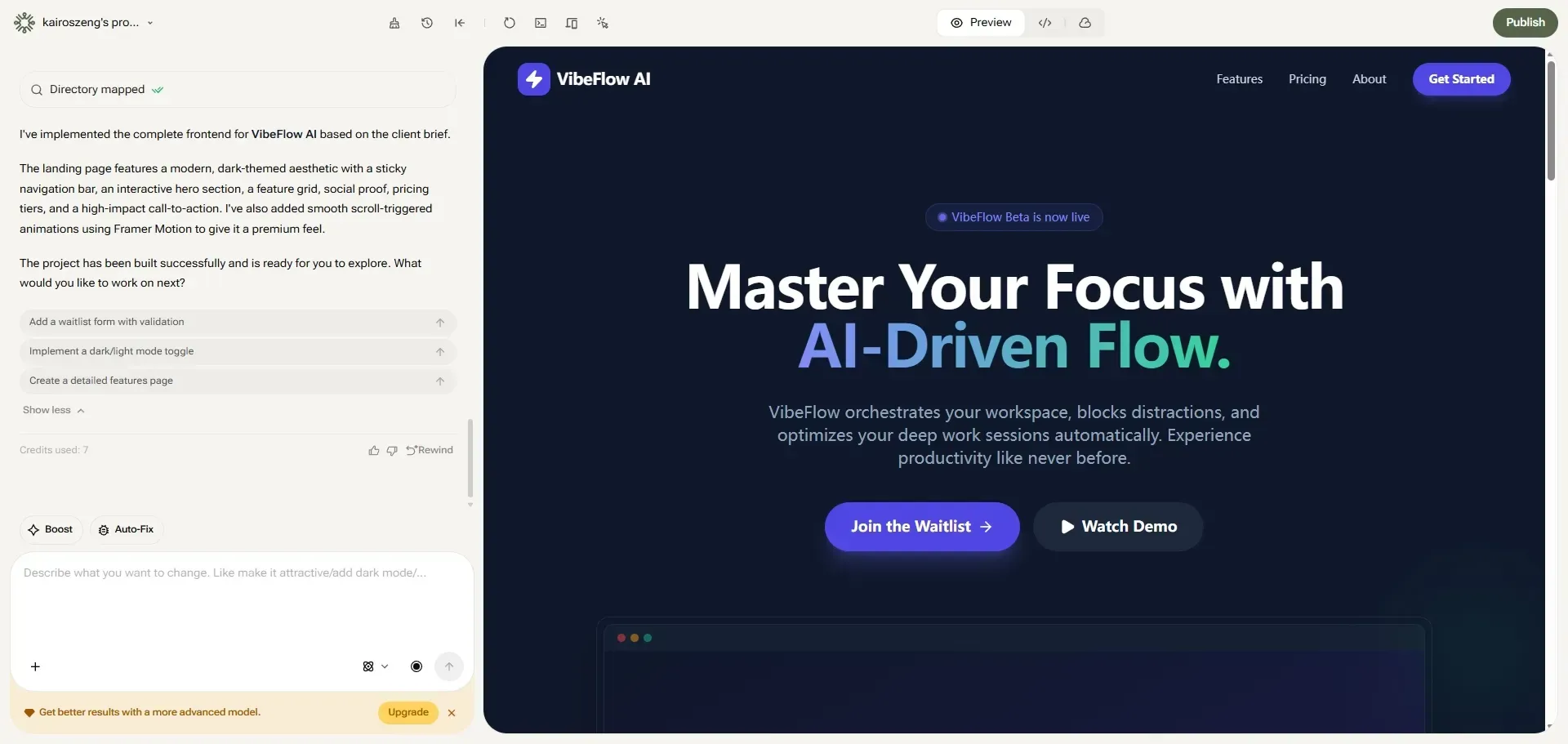 Paso 3: Freelancer publicando proyecto en dominio personalizado