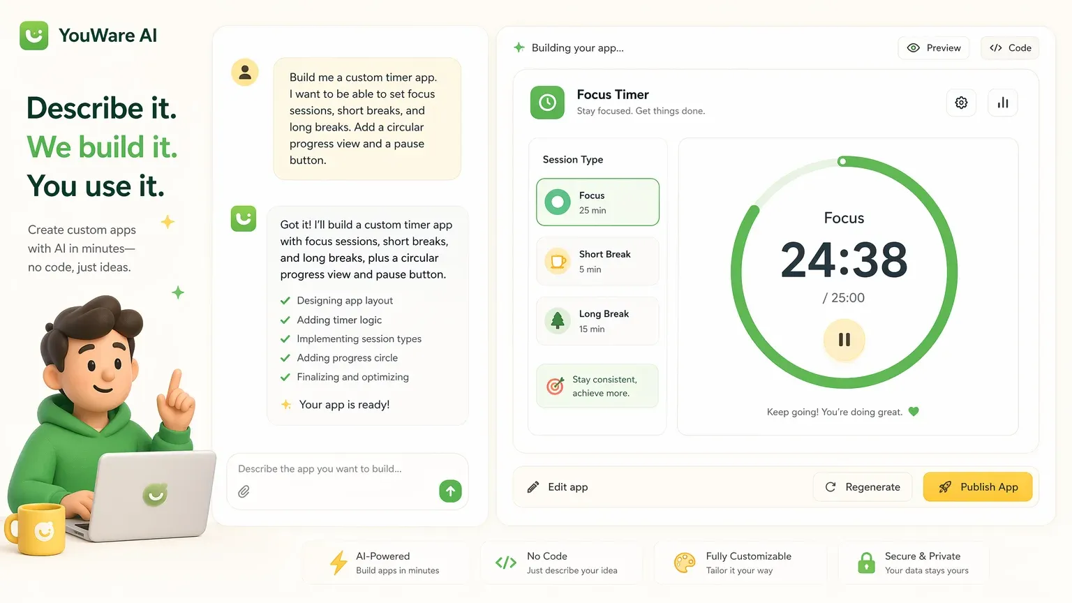 YouWare online timer — how-build