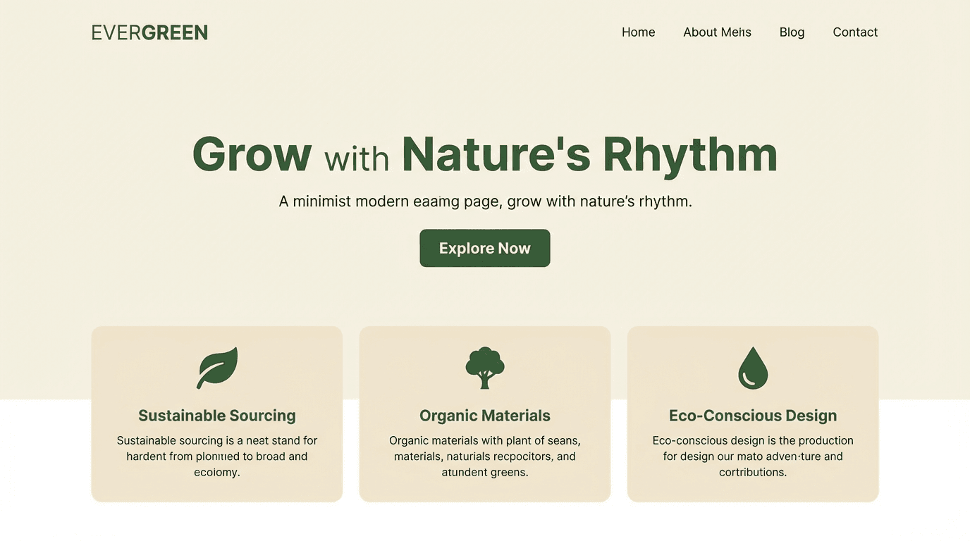 Ejemplo de landing page con hero y características