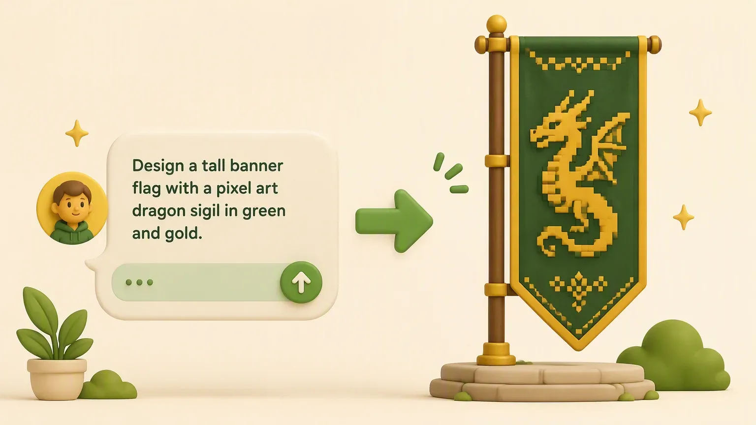 AI generates Minecraft banner design from text description