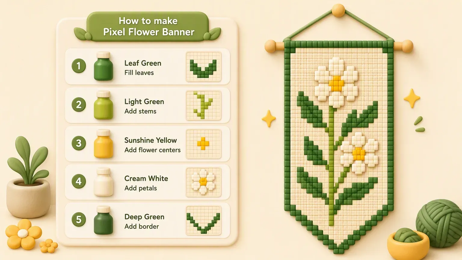 Step-by-step loom recipe for a Minecraft banner