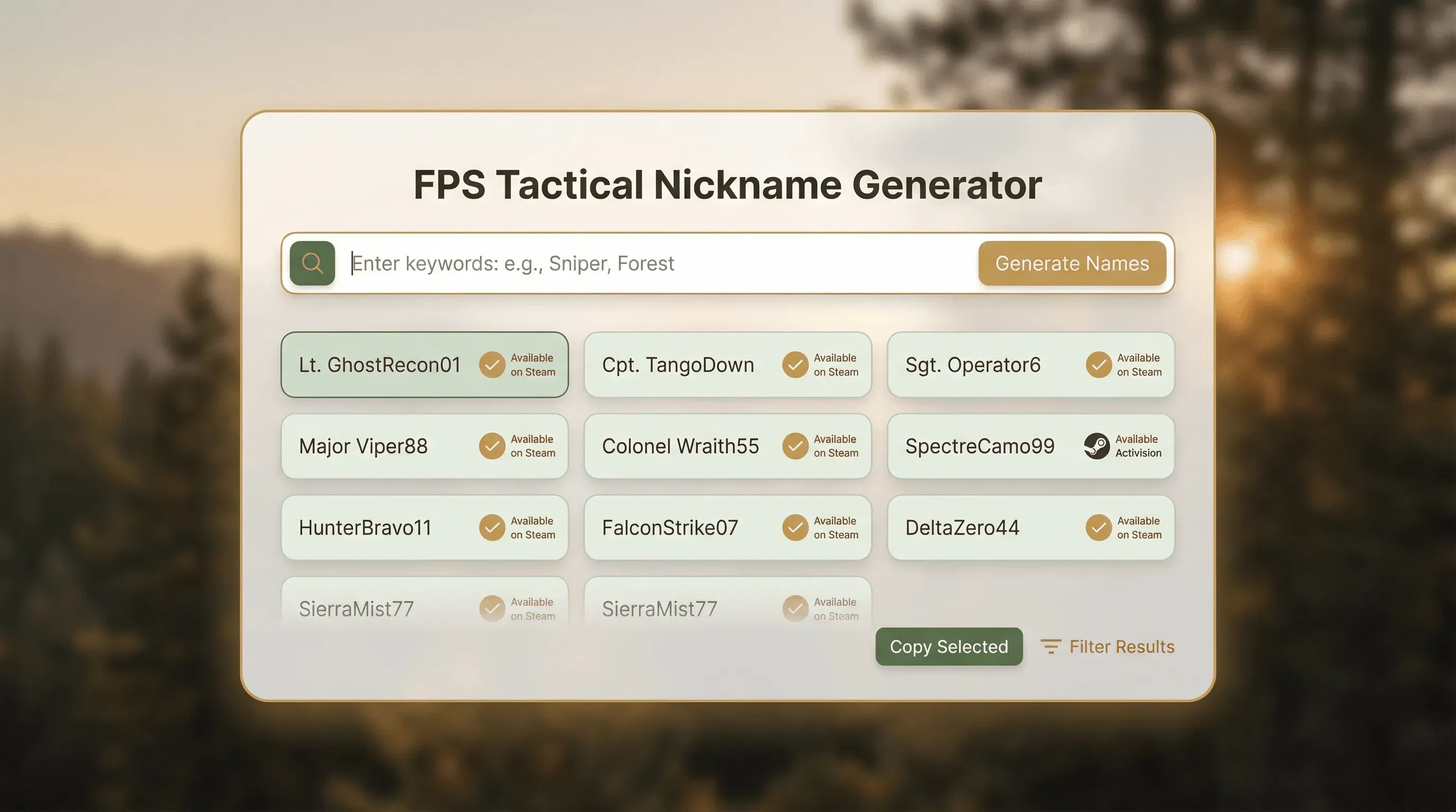 FPS Tactical Nicknames feature illustration