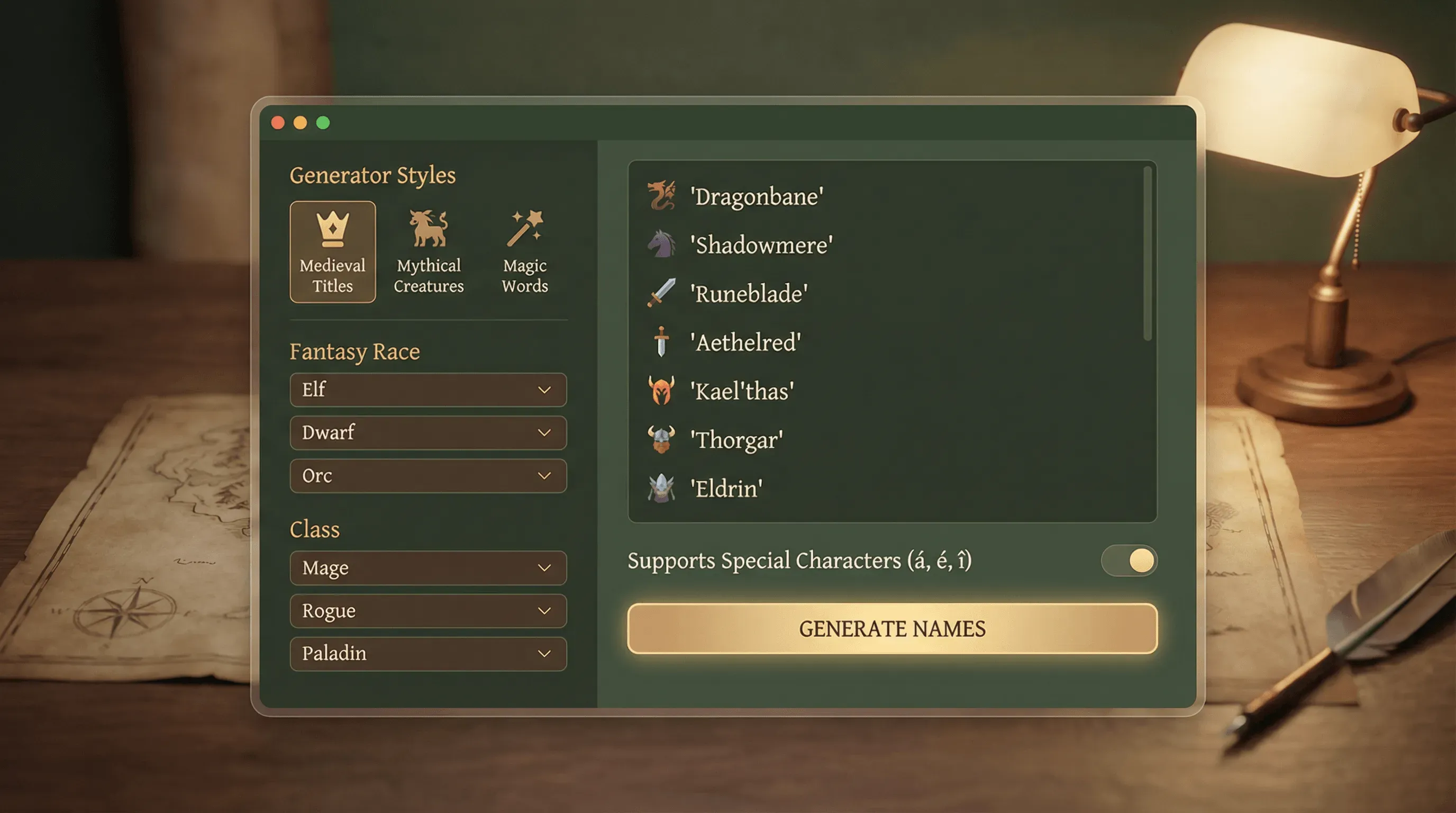 Fantasy RPG Character Names feature illustration