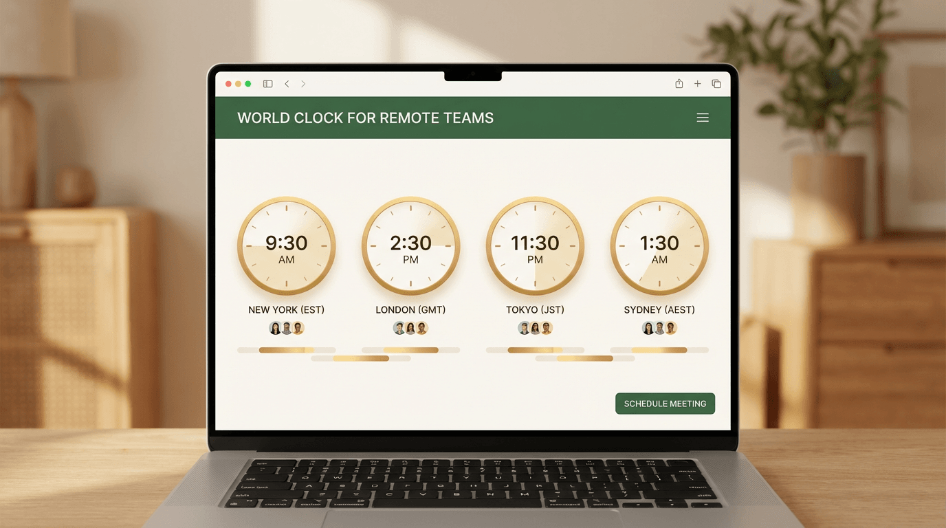 World clock for remote teams feature illustration