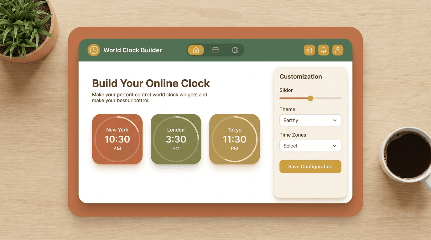 World clock dashboard feature illustration