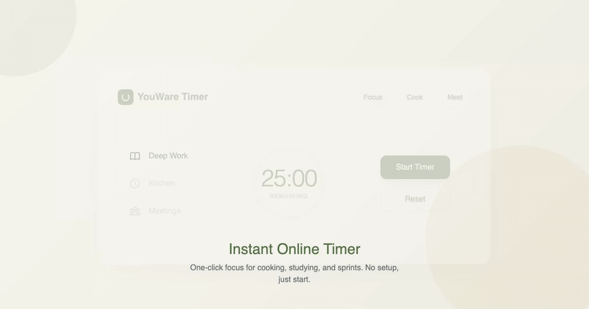 Use an Online Timer Instantly feature illustration