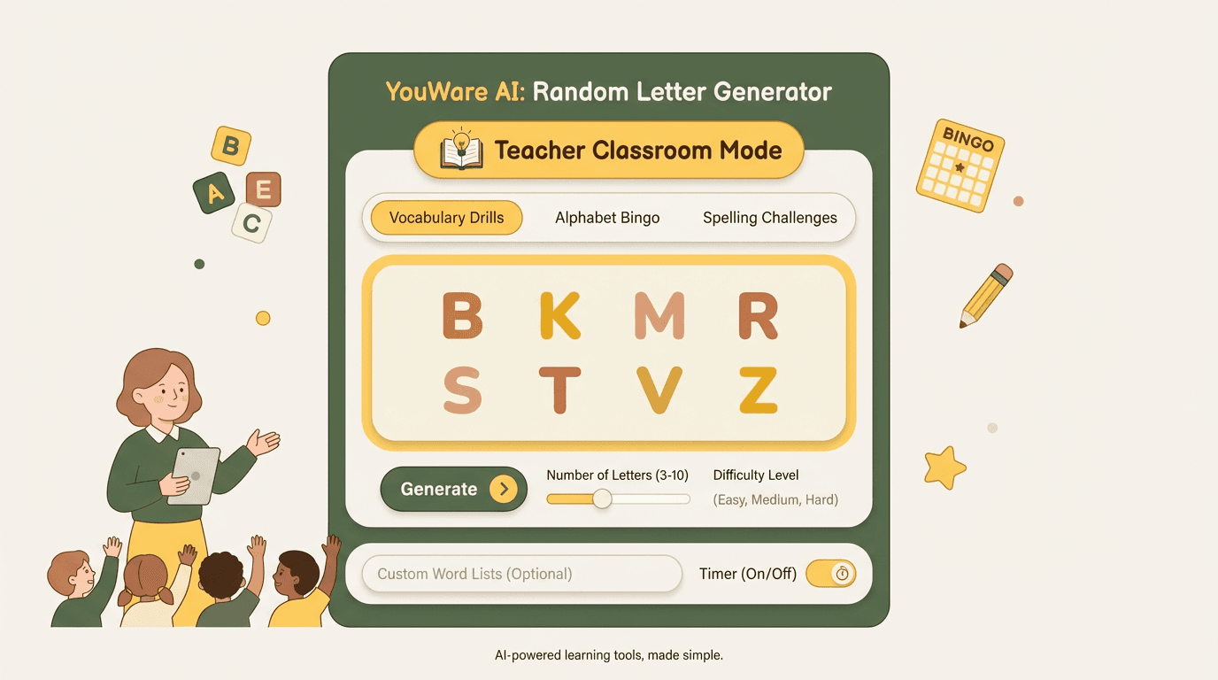 Random Letter Generator — AI-Powered | YouWare