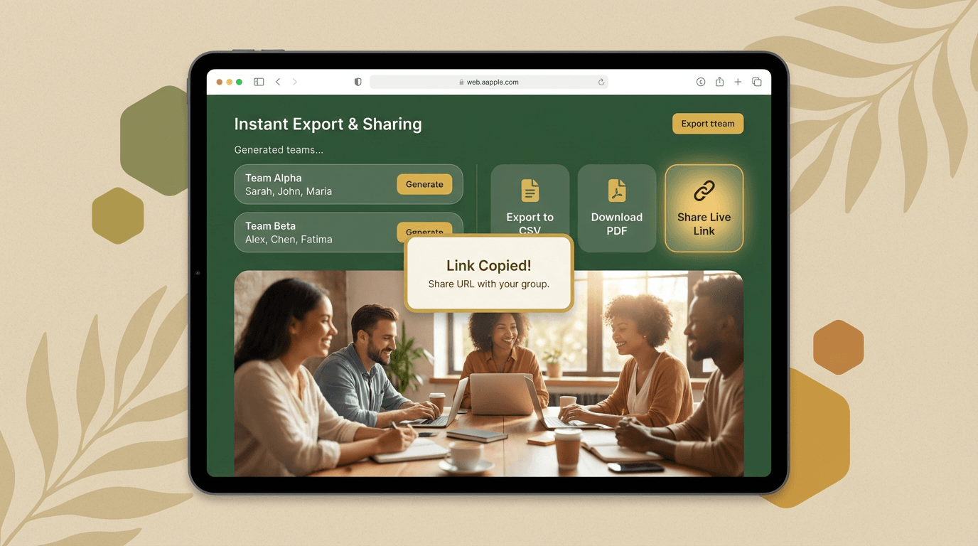 Free Random Team Generator | Create Fair Groups Instantly