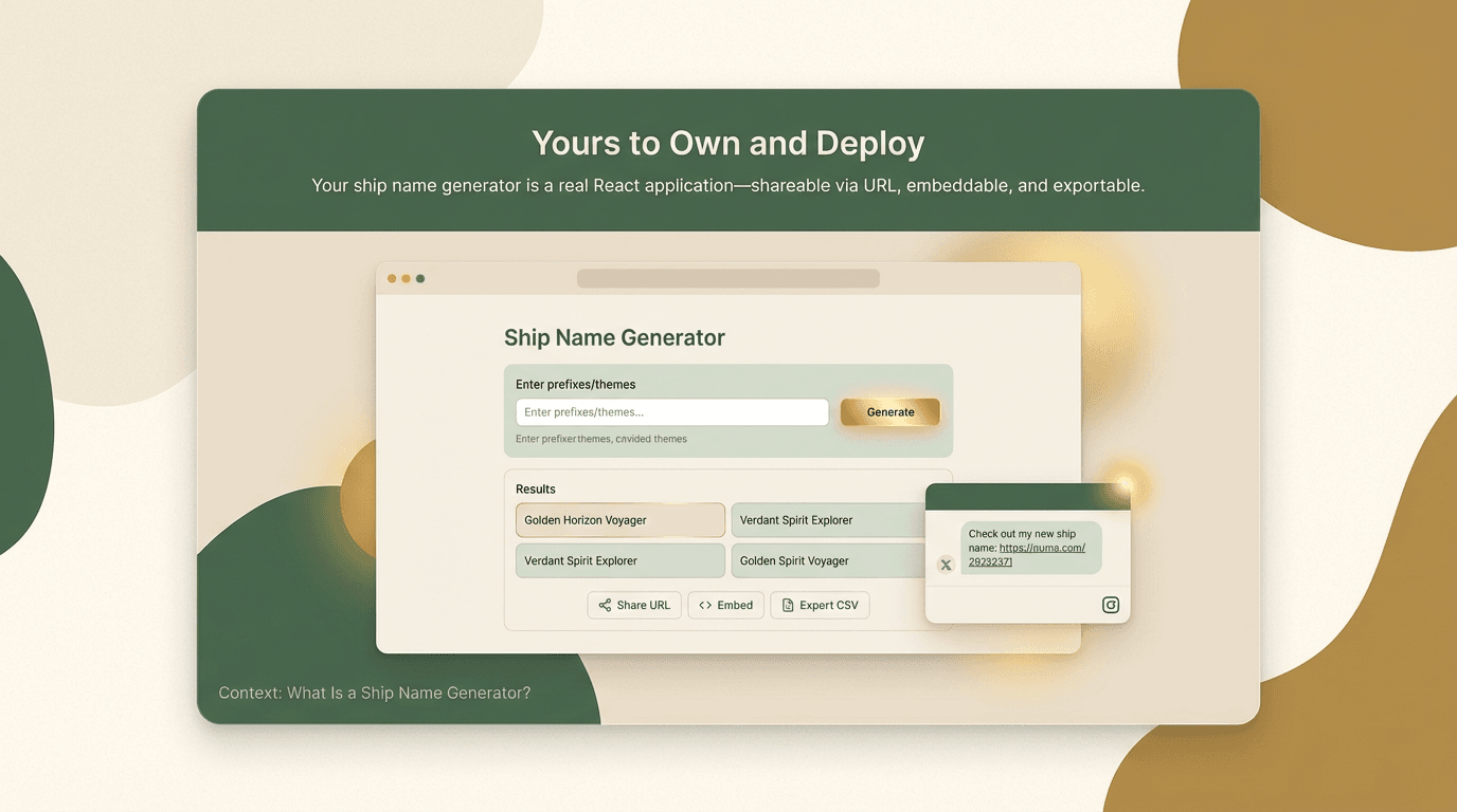 Ship name generator deployed as a web application