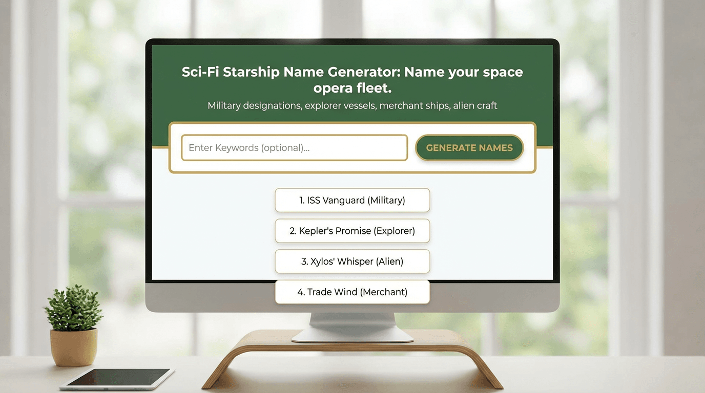 Sci-fi starship name generator for space games