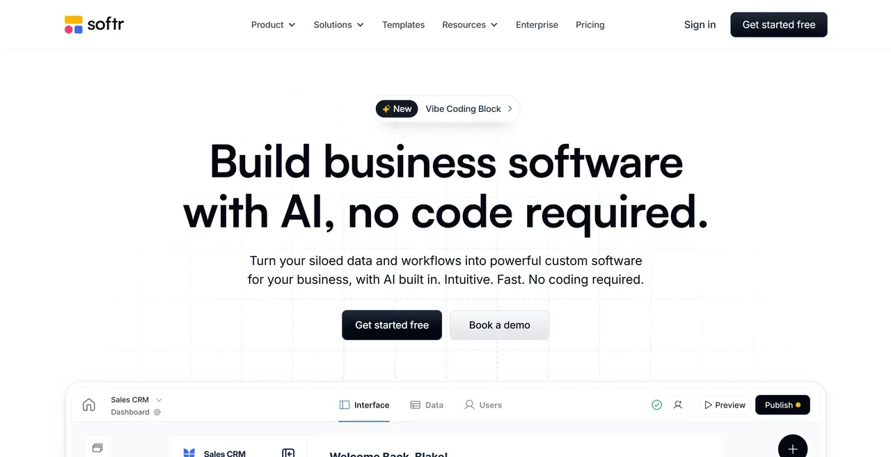 Softr ブロックベース・Airtable 接続 UI