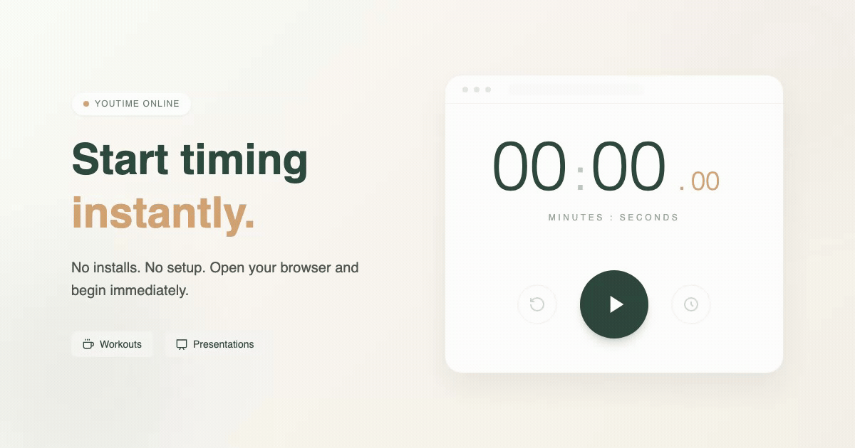 Start timing instantly feature illustration