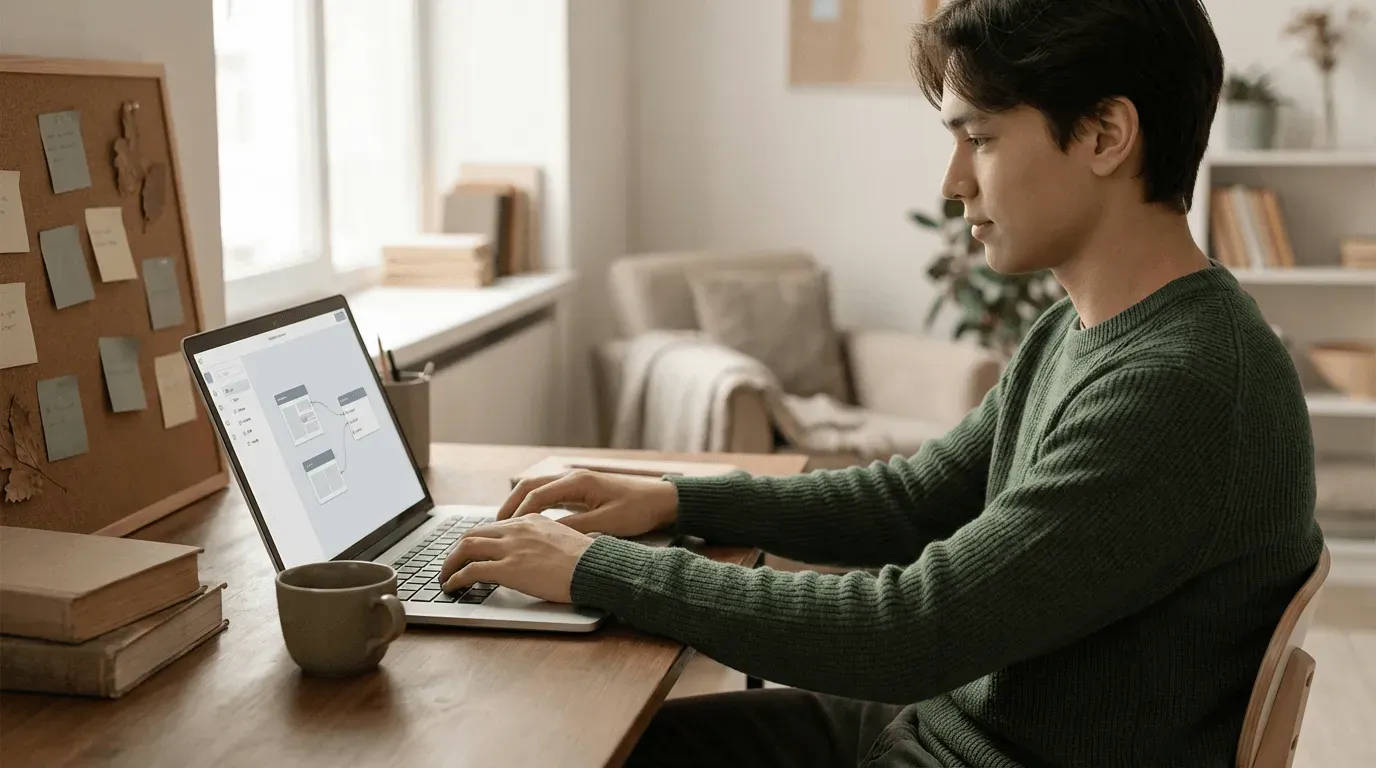 Estudante criando um app sem experiência em programação no YouWare