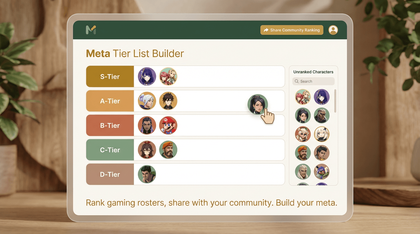 Ilustración de la función Personajes de Juegos y Builds Meta