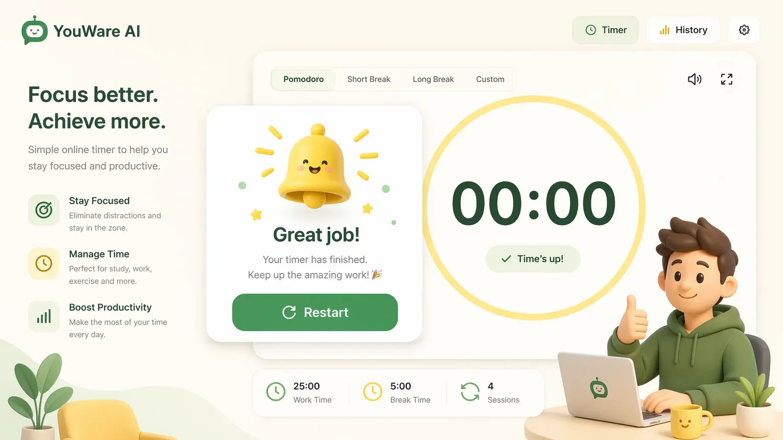 YouWare online timer — timer-alarm