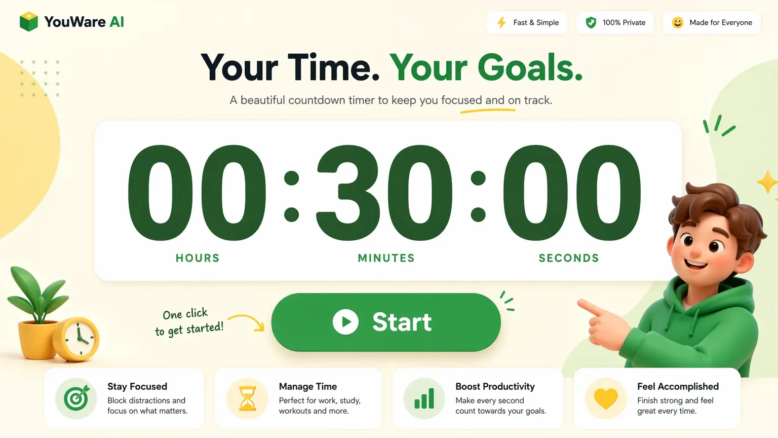 YouWare online timer — timer-fullscreen