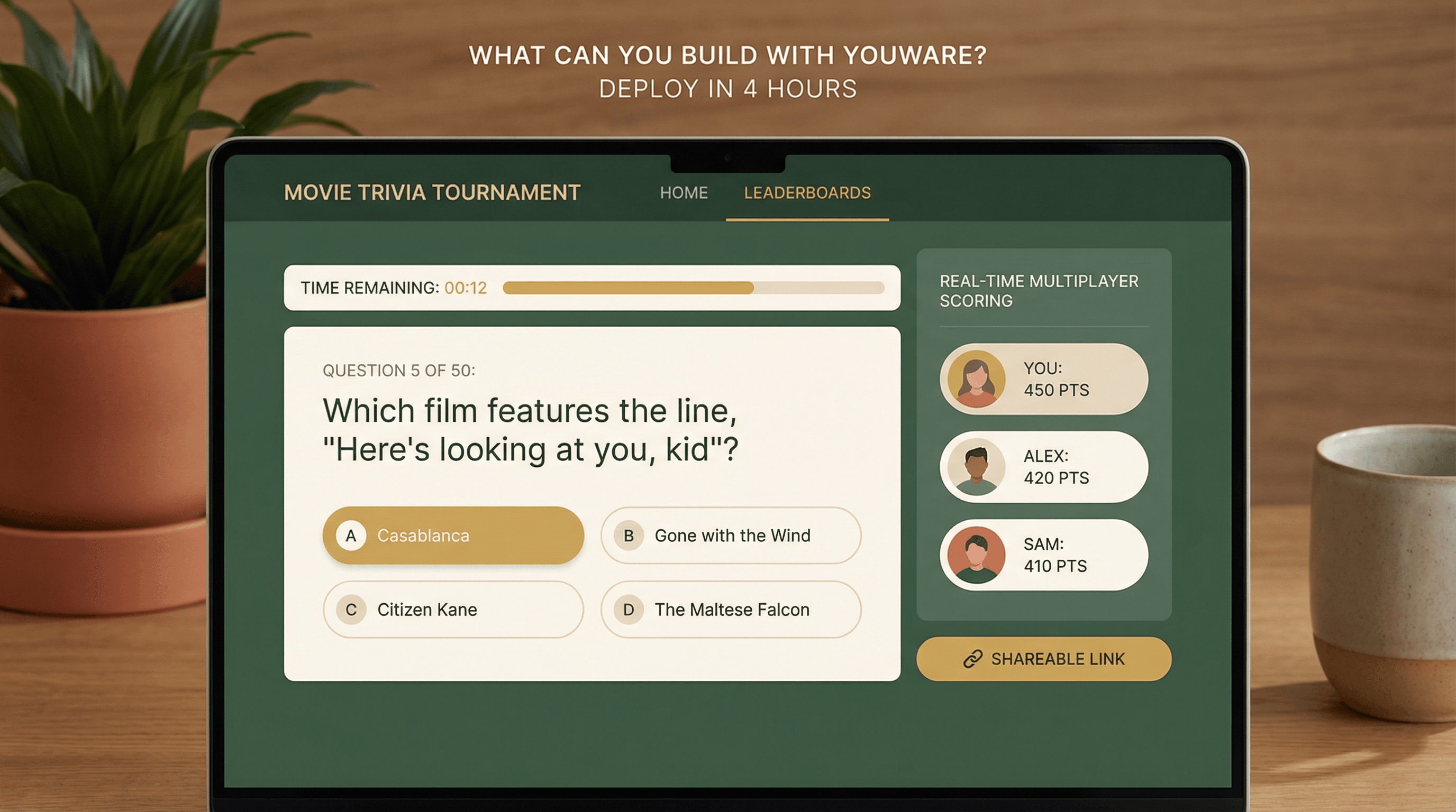 Ilustración de la característica Torneo de Trivia de Películas