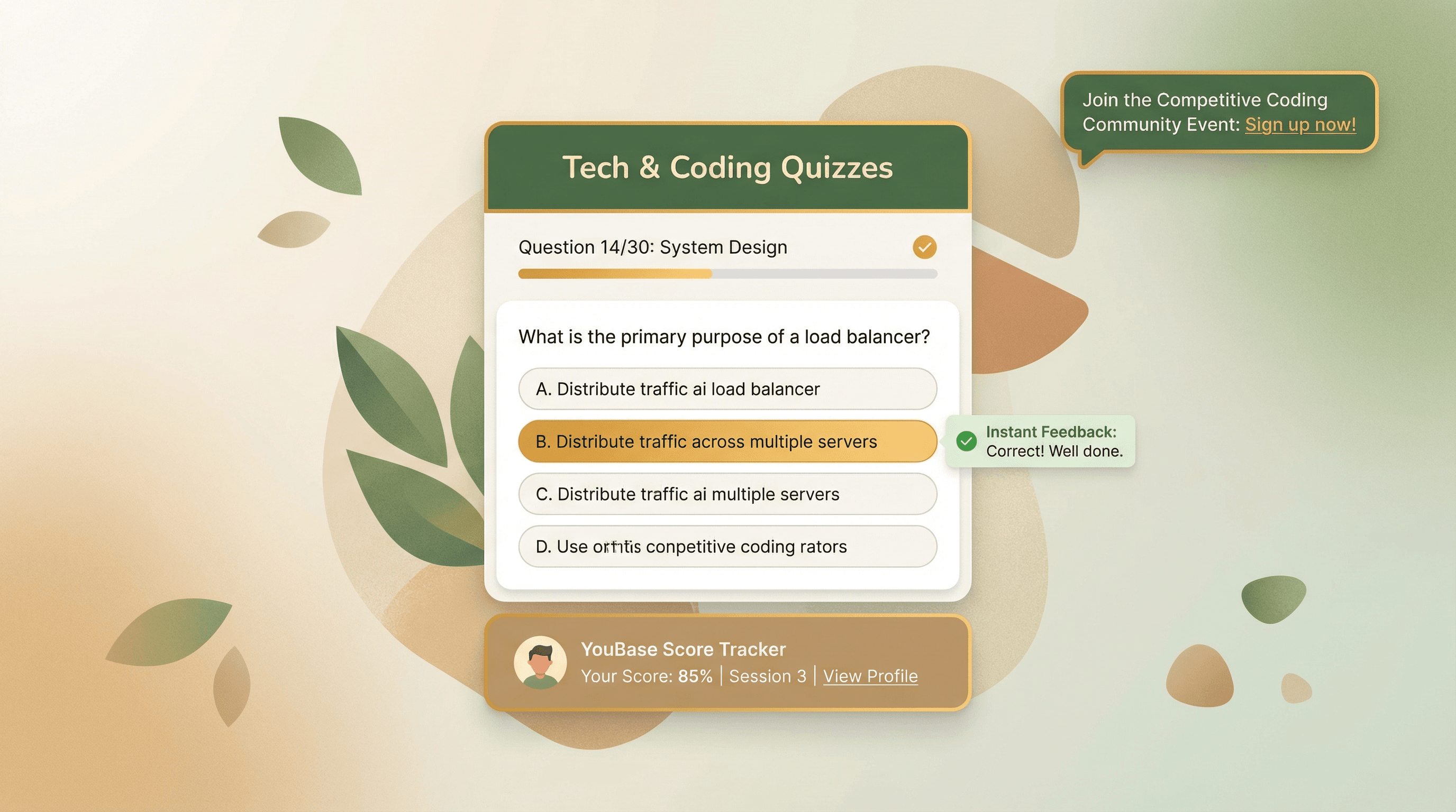 Ilustración de la característica Quizzes de Tecnología y Programación