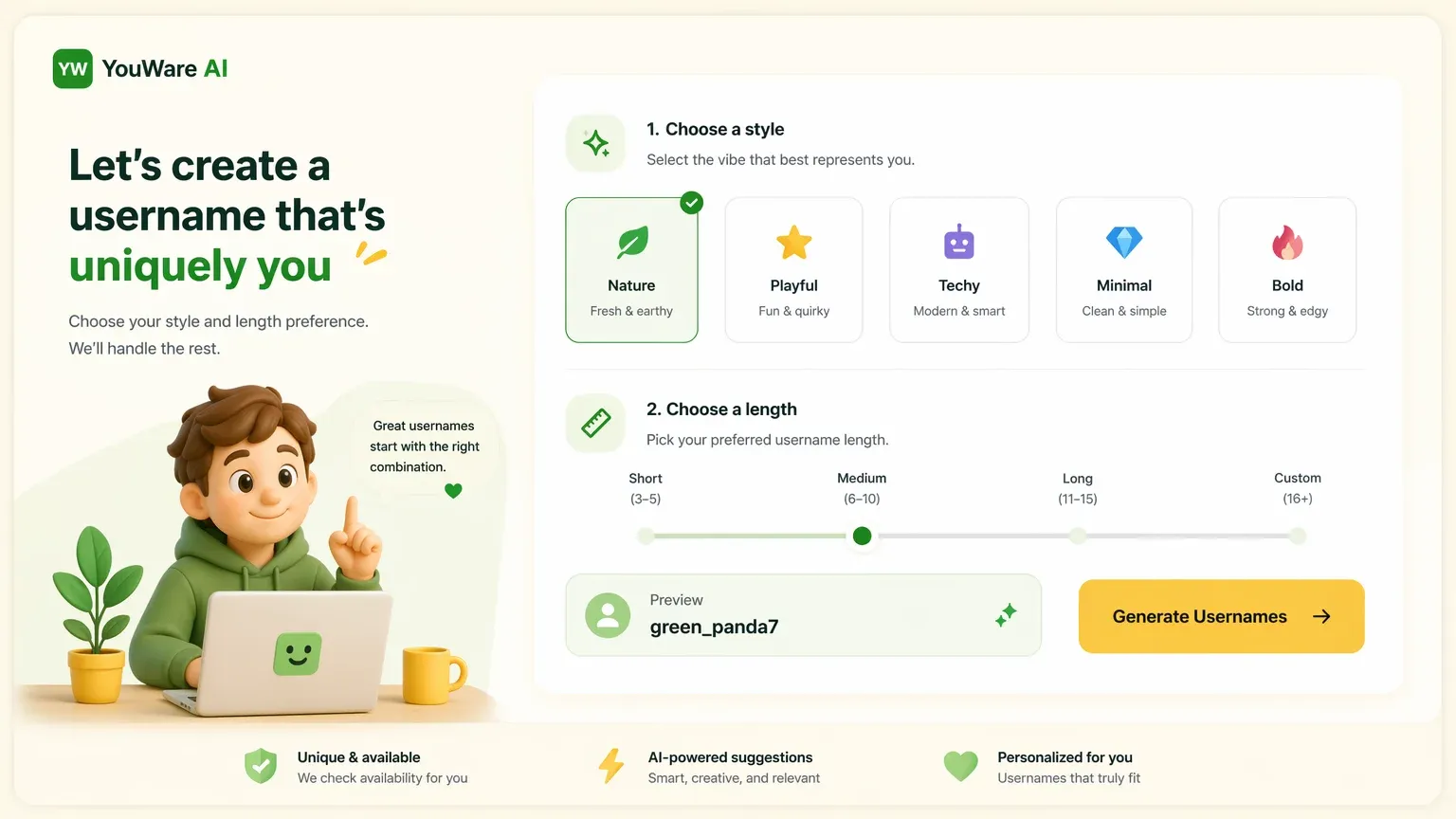 YouWare username — how-pick