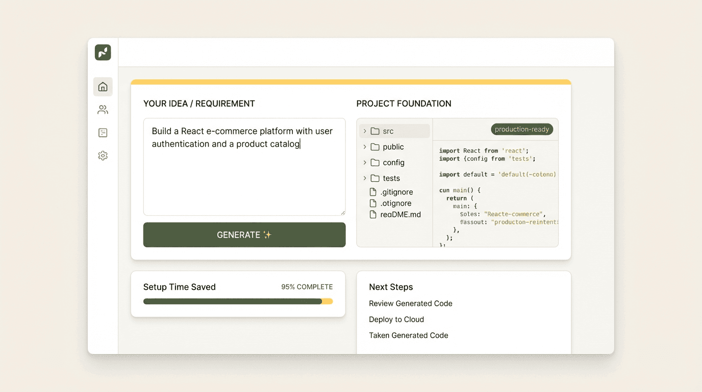Generate production-ready foundations feature illustration