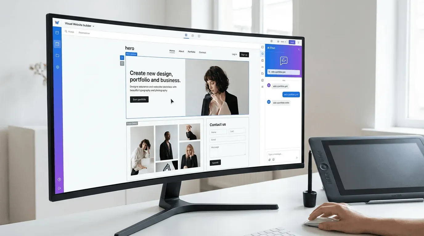 Interfaz de creación de sitios sin código para diseñadores en YouWare